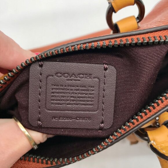 Coach Orange Pebbled Leather Lacey Crossbody Bag CB876 - Picture 11 of 11